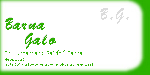 barna galo business card